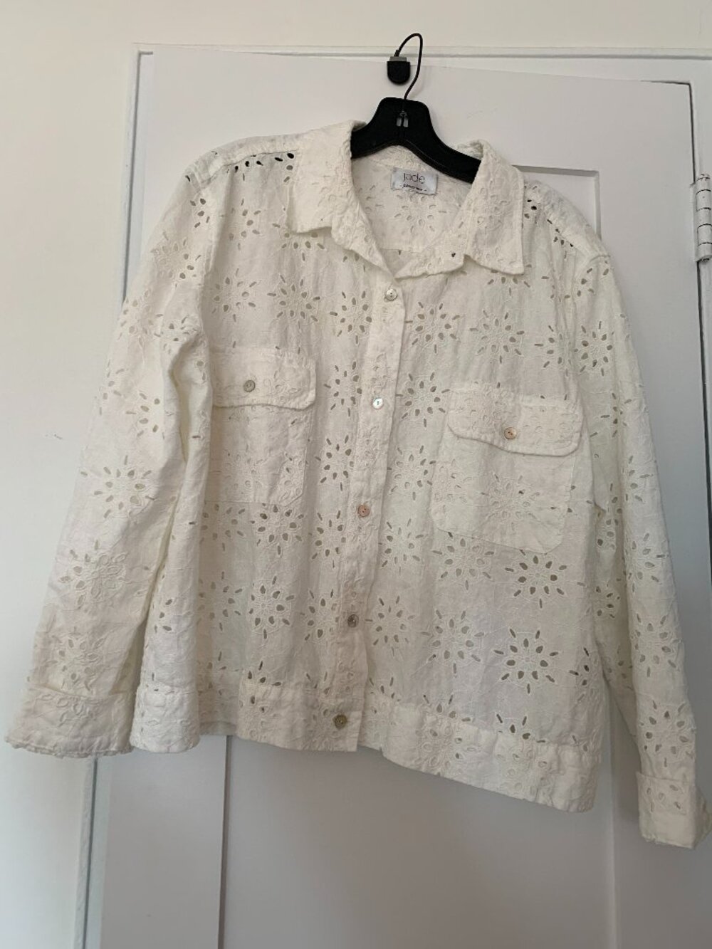 Johnny Was eyelet jean jacket. (L)